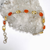 Citrine and Carnelian Oval Faceted Bracelet PBGJ002