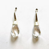 Clear Quartz Briolette Faceted Earrings PEGJ237