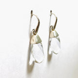 Clear Quartz Briolette Faceted Earrings PEGJ237