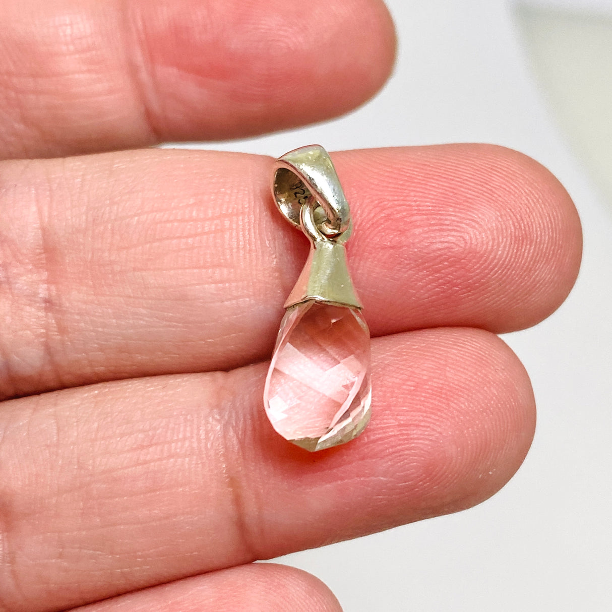 Clear Quartz Briolette Faceted Pendant PPGJ919