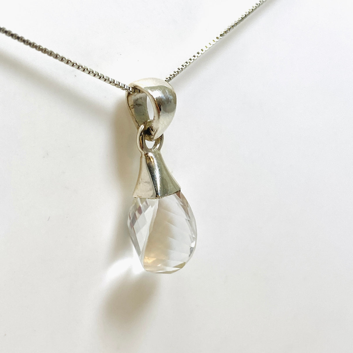 Clear Quartz Briolette Faceted Pendant PPGJ919