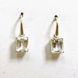 Clear Quartz Emerald Cut Faceted Earrings PEGJ224