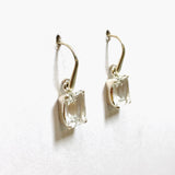 Clear Quartz Emerald Cut Faceted Earrings PEGJ224