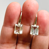 Clear Quartz Emerald Cut Faceted Earrings PEGJ224