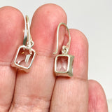 Clear Quartz Emerald Cut Faceted Earrings PEGJ224