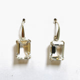 Clear Quartz Emerald Cut Faceted Earrings PEGJ225