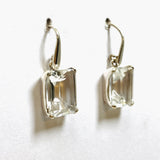 Clear Quartz Emerald Cut Faceted Earrings PEGJ225