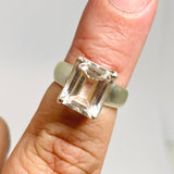 Clear Quartz Emerald Cut Faceted Ring Size 6 PRGJ710