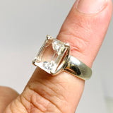 Clear Quartz Emerald Cut Faceted Ring Size 6 PRGJ710