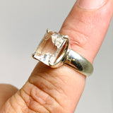 Clear Quartz Emerald Cut Faceted Ring Size 6 PRGJ710