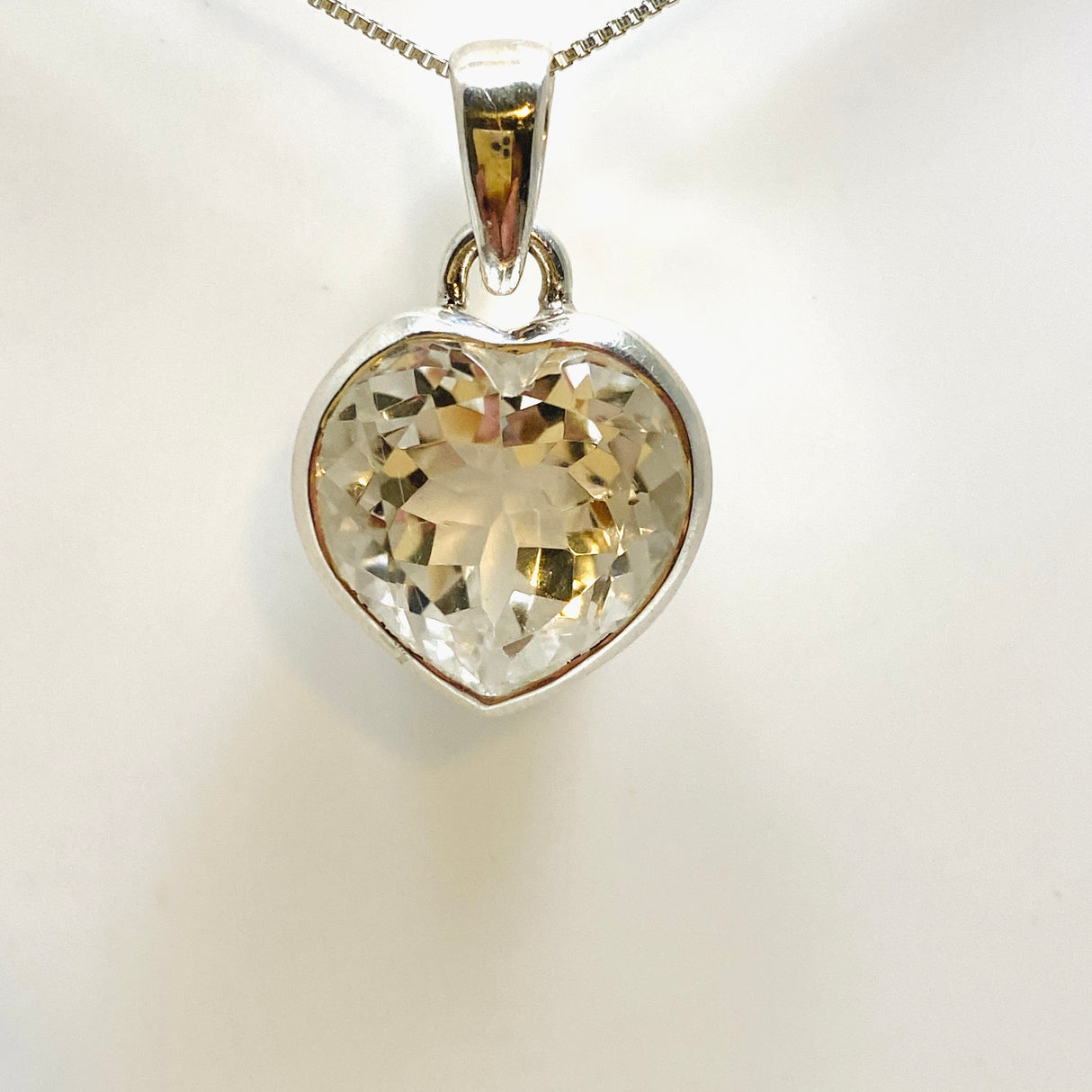 Clear Quartz Heart Faceted Pendant PPGJ806