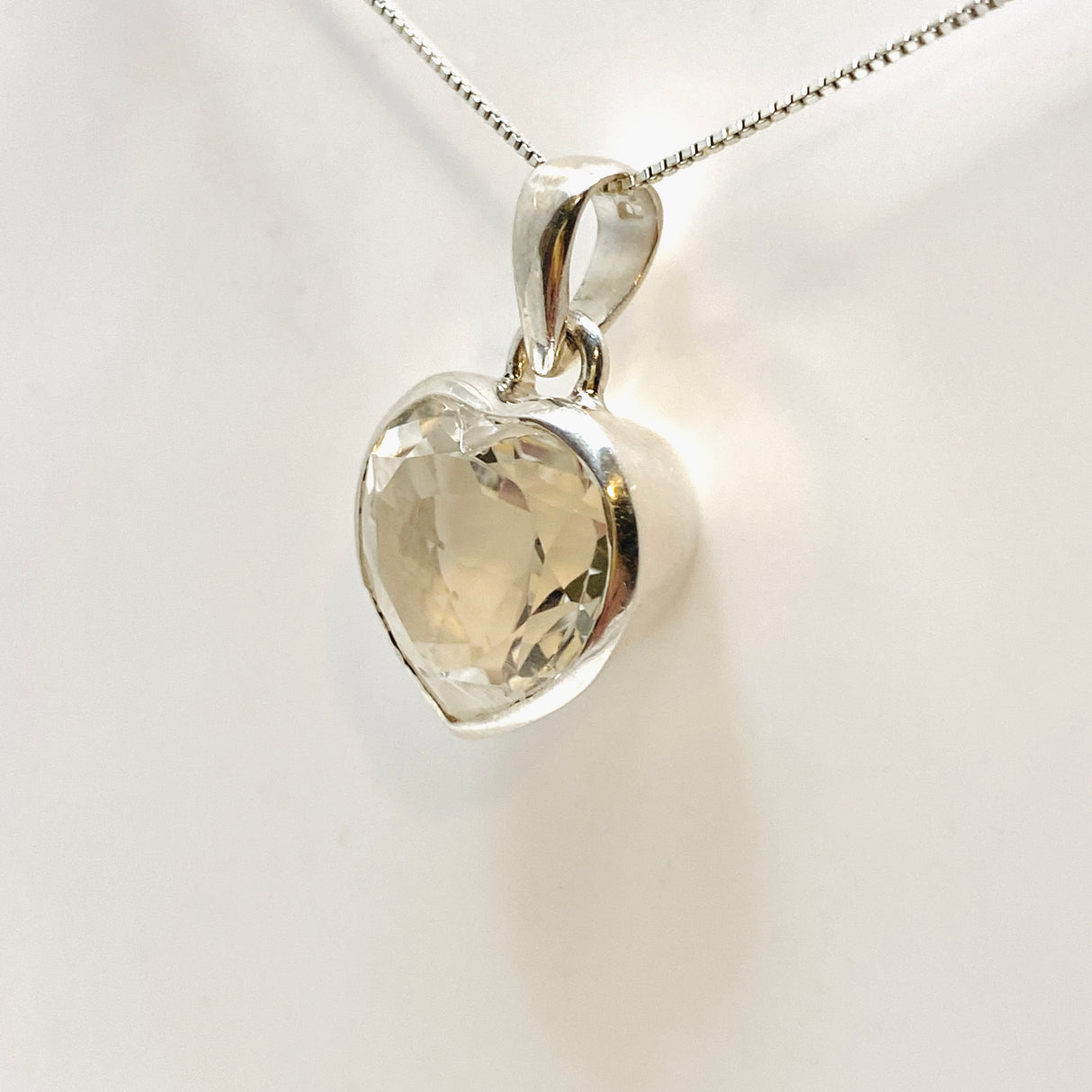 Clear Quartz Heart Faceted Pendant PPGJ806