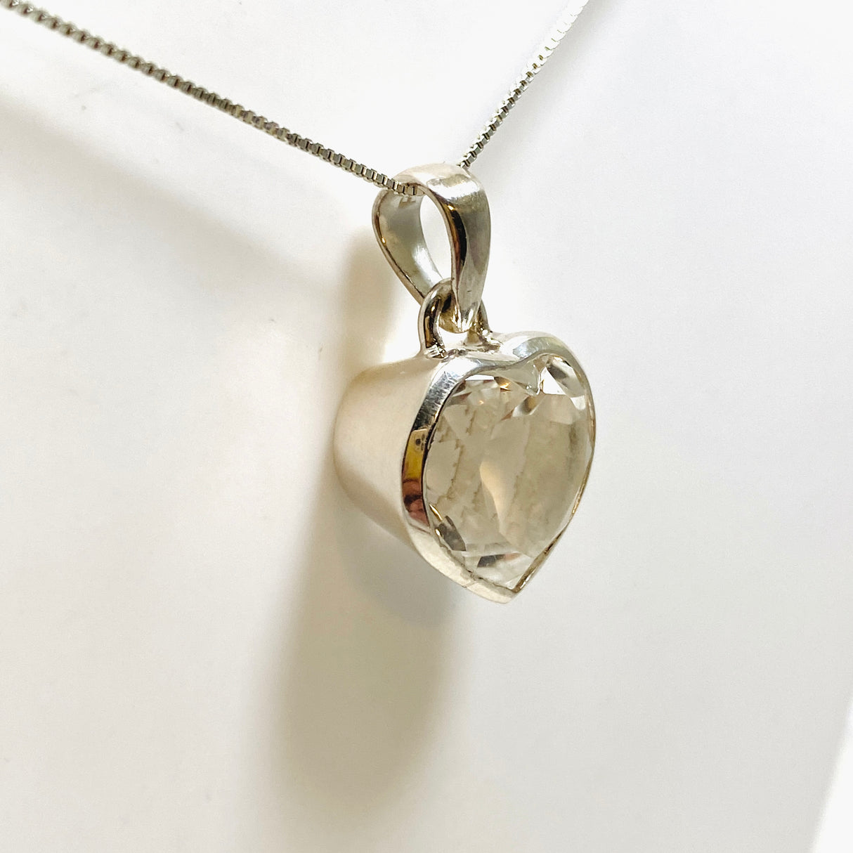 Clear Quartz Heart Faceted Pendant PPGJ806