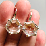 Clear Quartz Hexagon Faceted Earrings PEGJ235