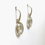 Clear Quartz Oval Checkerboard Faceted Earrings PEGJ219