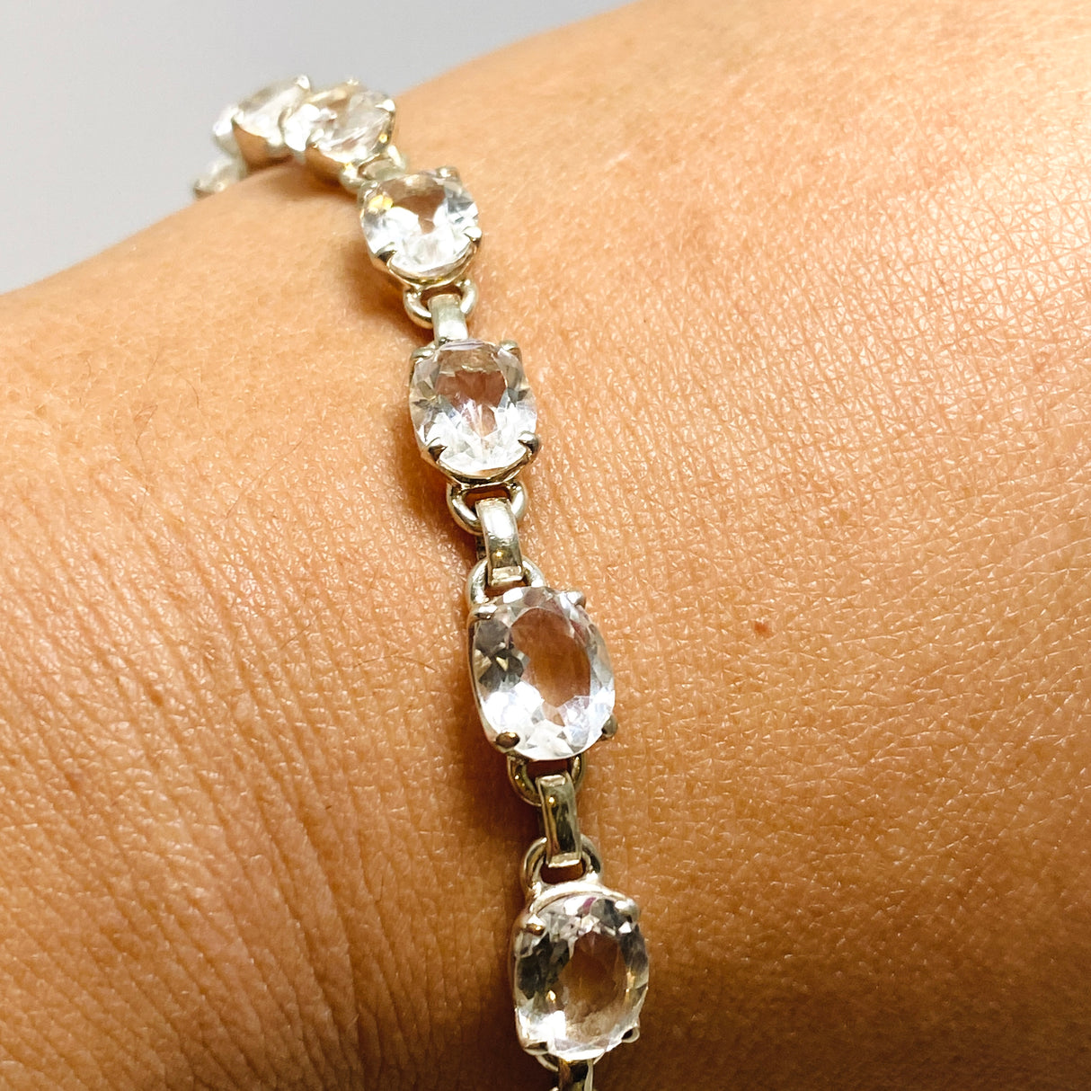 Clear Quartz Oval Faceted Bracelet PBGJ006