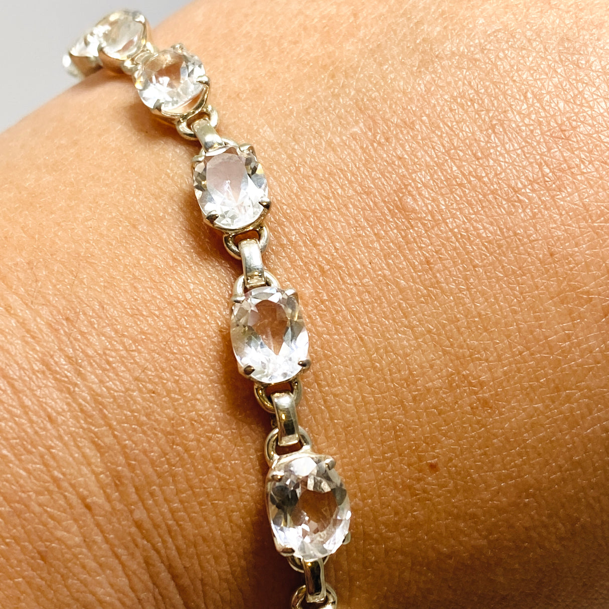 Clear Quartz Oval Faceted Bracelet PBGJ006