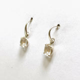 Clear Quartz Oval Faceted Earrings PEGJ214