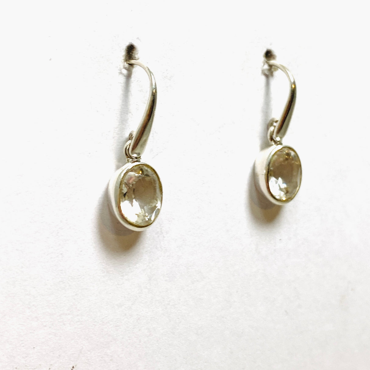 Clear Quartz Oval Faceted Earrings PEGJ215