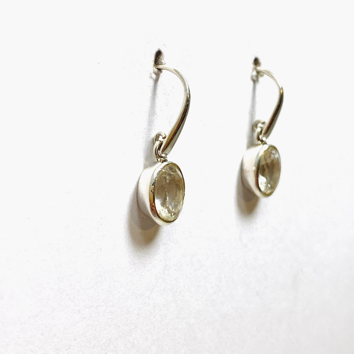 Clear Quartz Oval Faceted Earrings PEGJ215