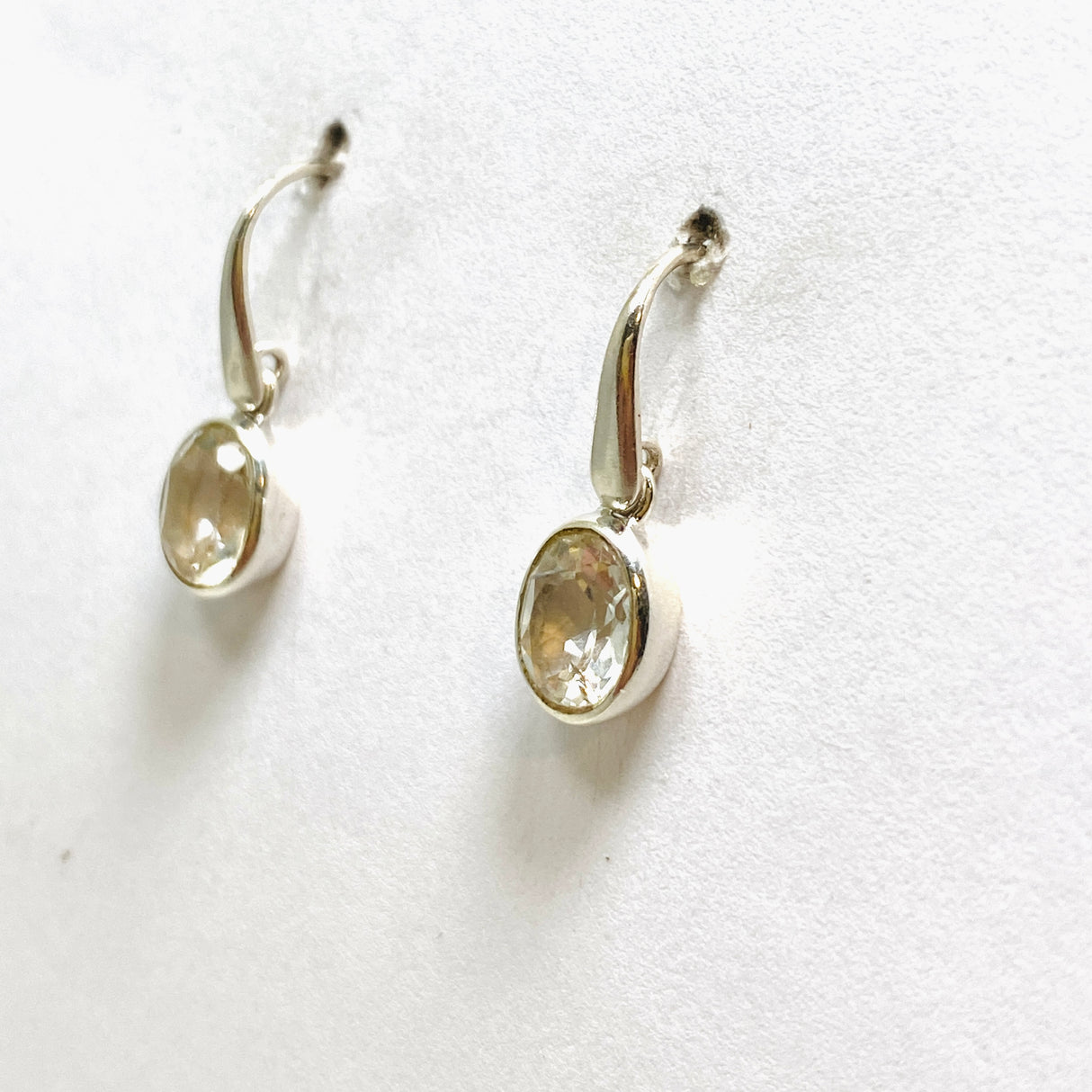 Clear Quartz Oval Faceted Earrings PEGJ215