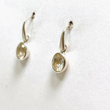 Clear Quartz Oval Faceted Earrings PEGJ215