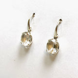 Clear Quartz Oval Faceted Earrings PEGJ216