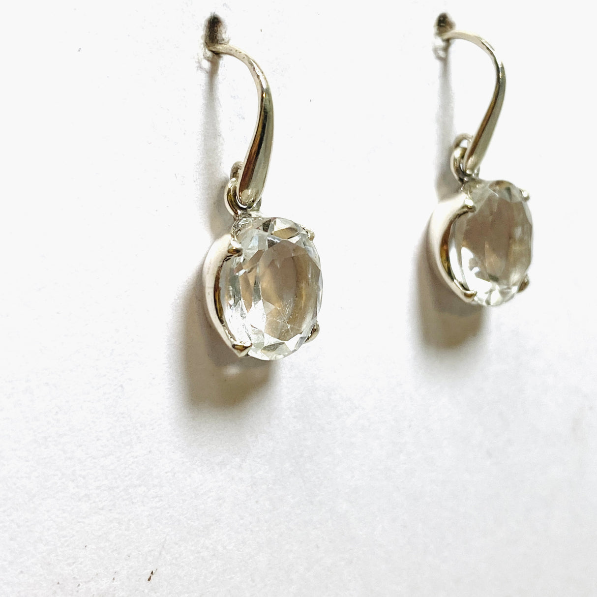 Clear Quartz Oval Faceted Earrings PEGJ216