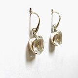 Clear Quartz Oval Faceted Earrings PEGJ216