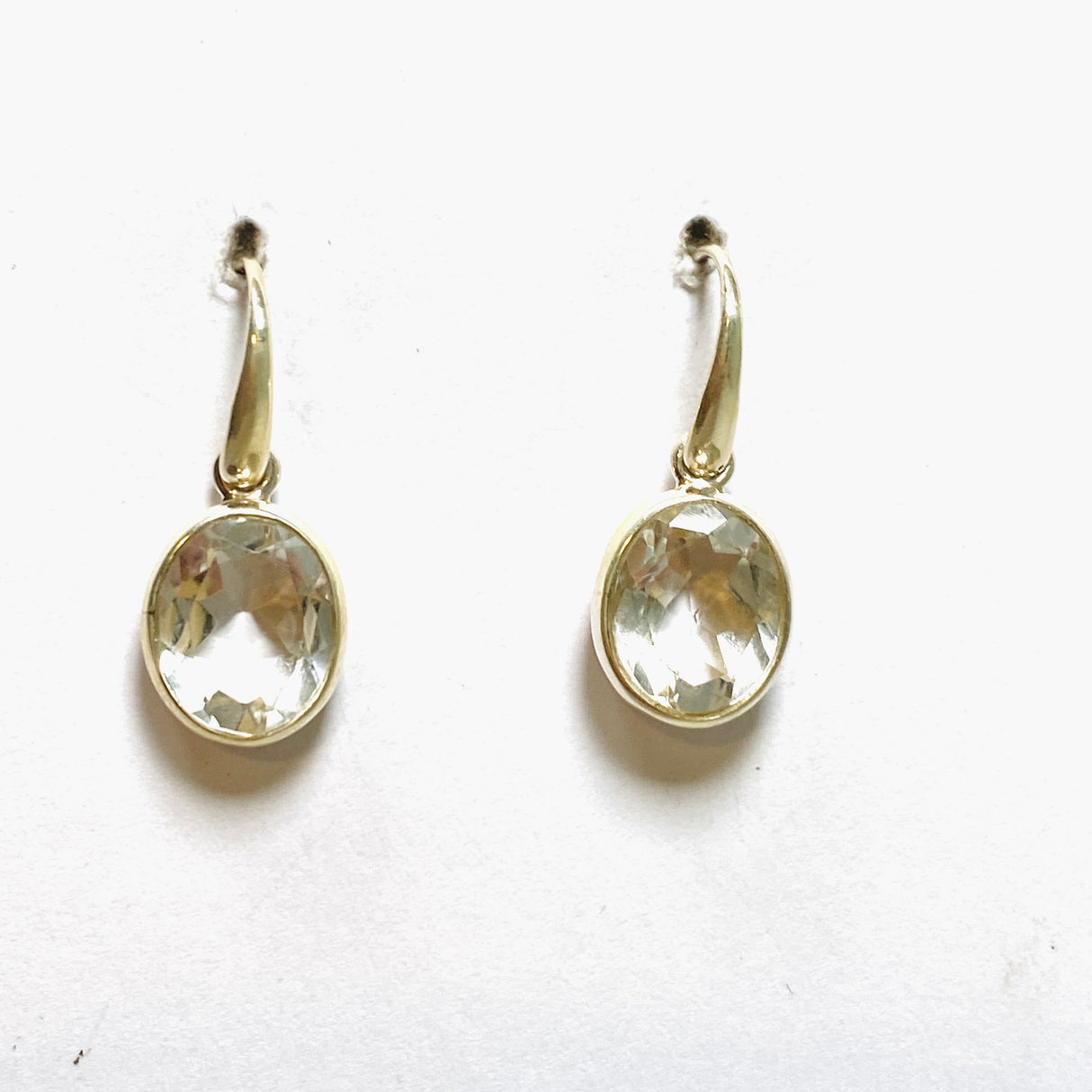 Clear Quartz Oval Faceted Earrings PEGJ218