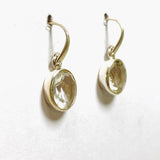 Clear Quartz Oval Faceted Earrings PEGJ218