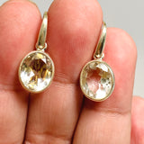 Clear Quartz Oval Faceted Earrings PEGJ218