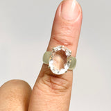 Clear Quartz Oval Faceted Ring Size 7 PRGJ705