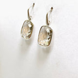 Clear Quartz Rectangular Checkerboard Faceted Earrings PEGJ226