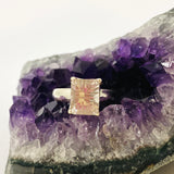 Clear Quartz Rectangular Faceted Ring Size 7 PRGJ713