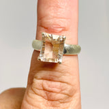 Clear Quartz Rectangular Faceted Ring Size 7 PRGJ713