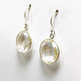 Clear Quartz Round Checkerboard Faceted Earrings PEGJ211