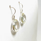 Clear Quartz Round Checkerboard Faceted Earrings PEGJ211