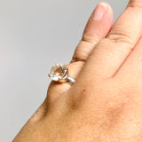 Clear Quartz Round Faceted Ring Size 9 PRGJ703