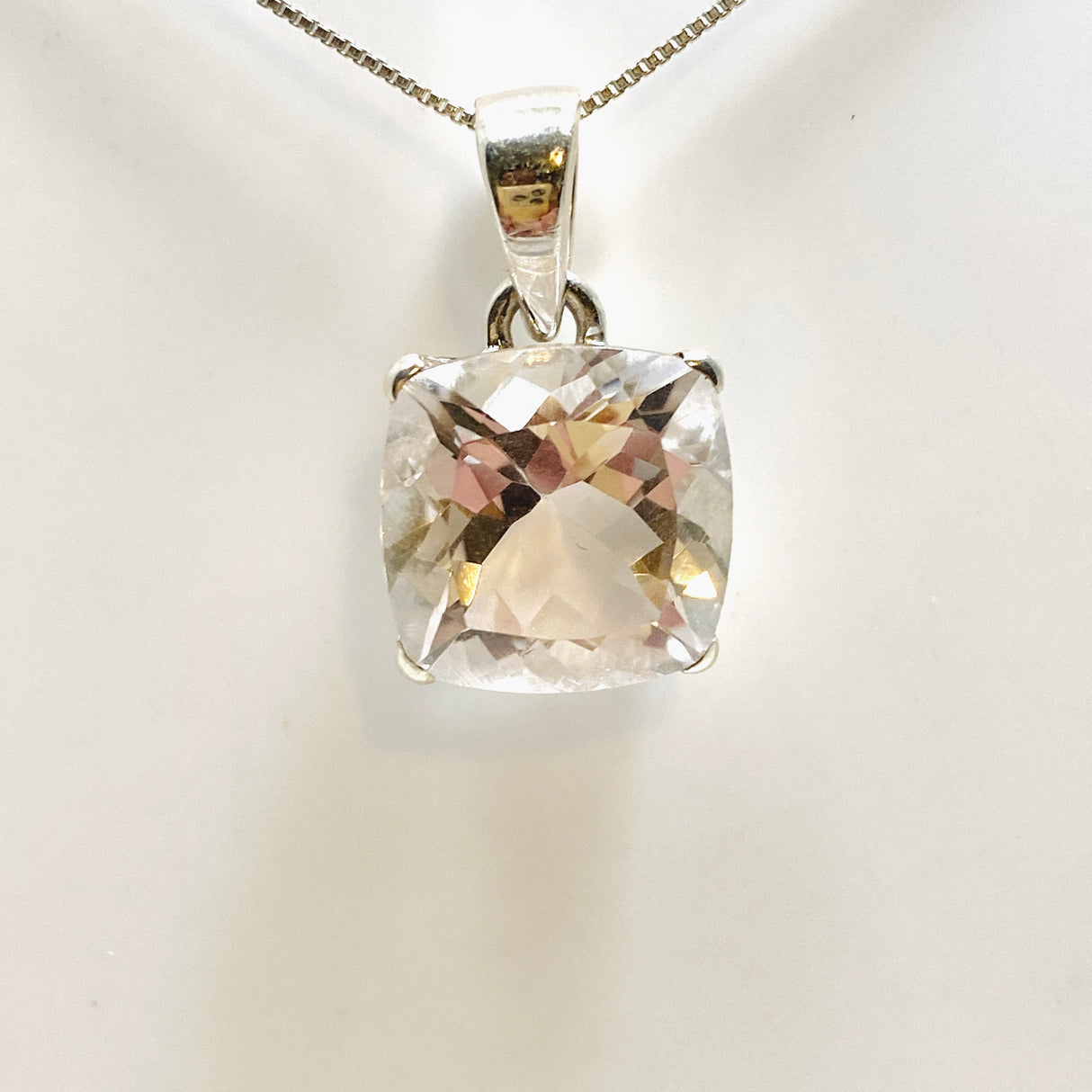 Clear Quartz Square Faceted Pendant PPGJ911