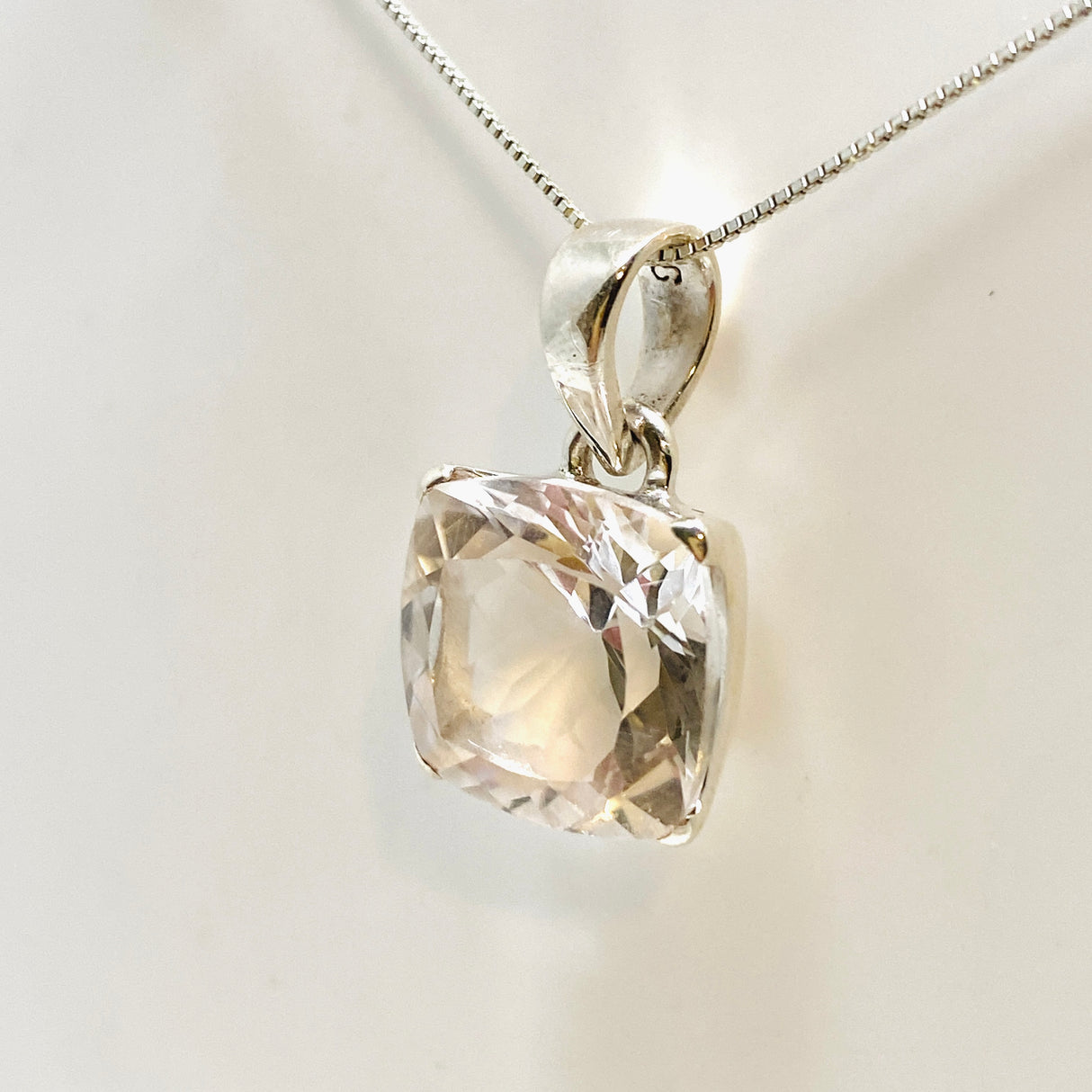 Clear Quartz Square Faceted Pendant PPGJ911