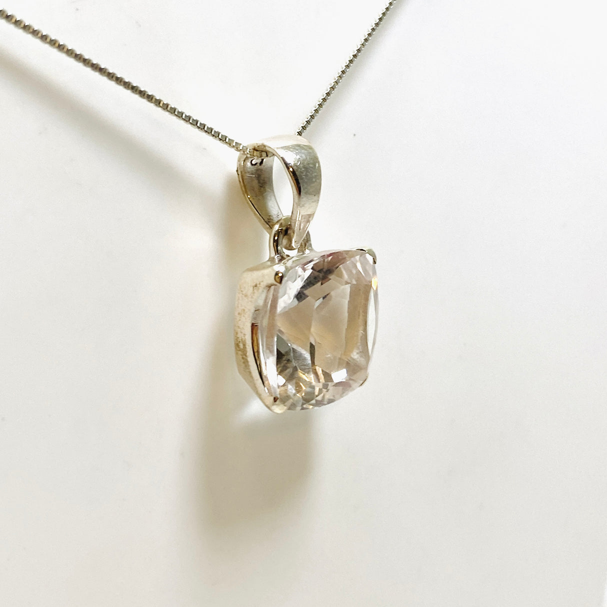 Clear Quartz Square Faceted Pendant PPGJ911