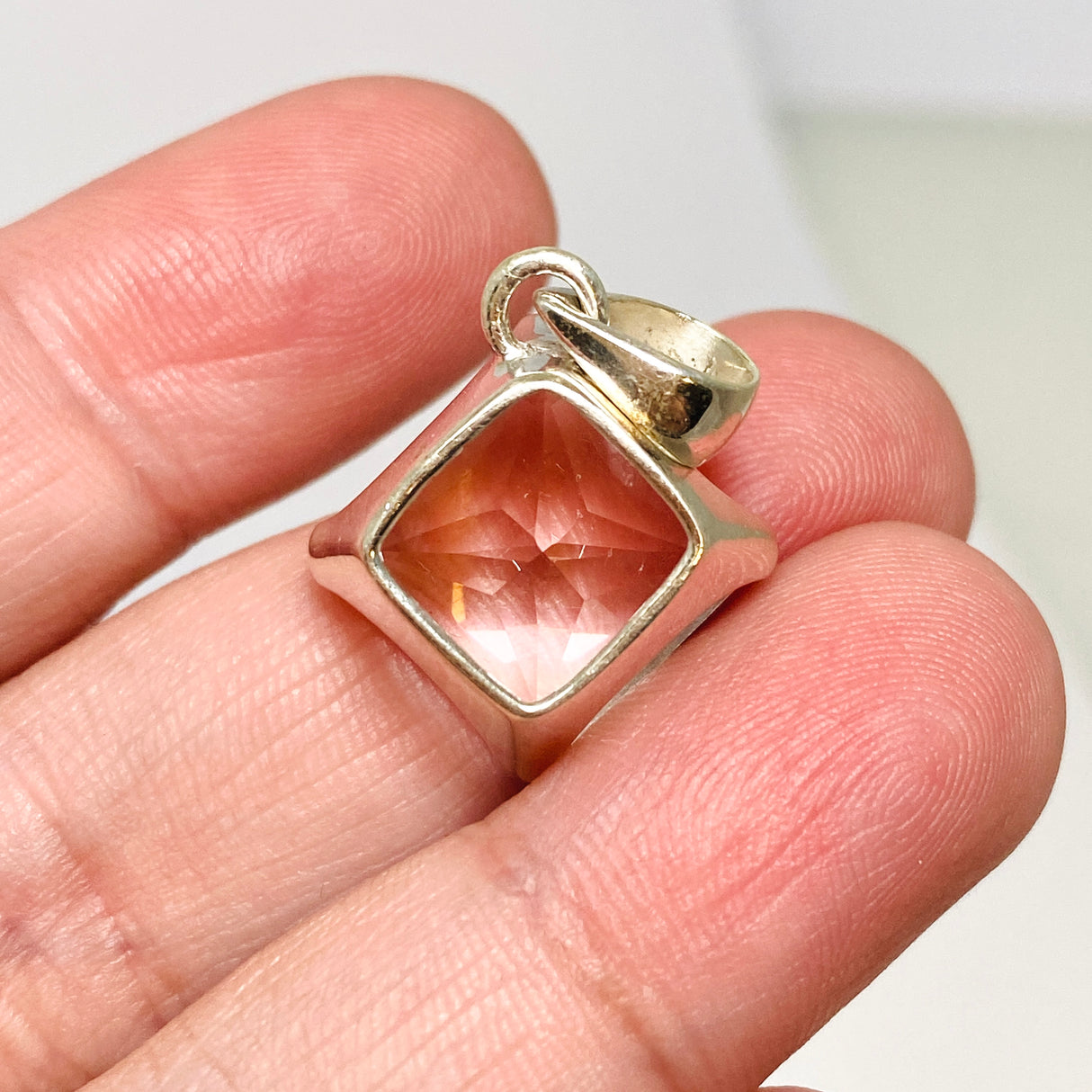 Clear Quartz Square Faceted Pendant PPGJ913