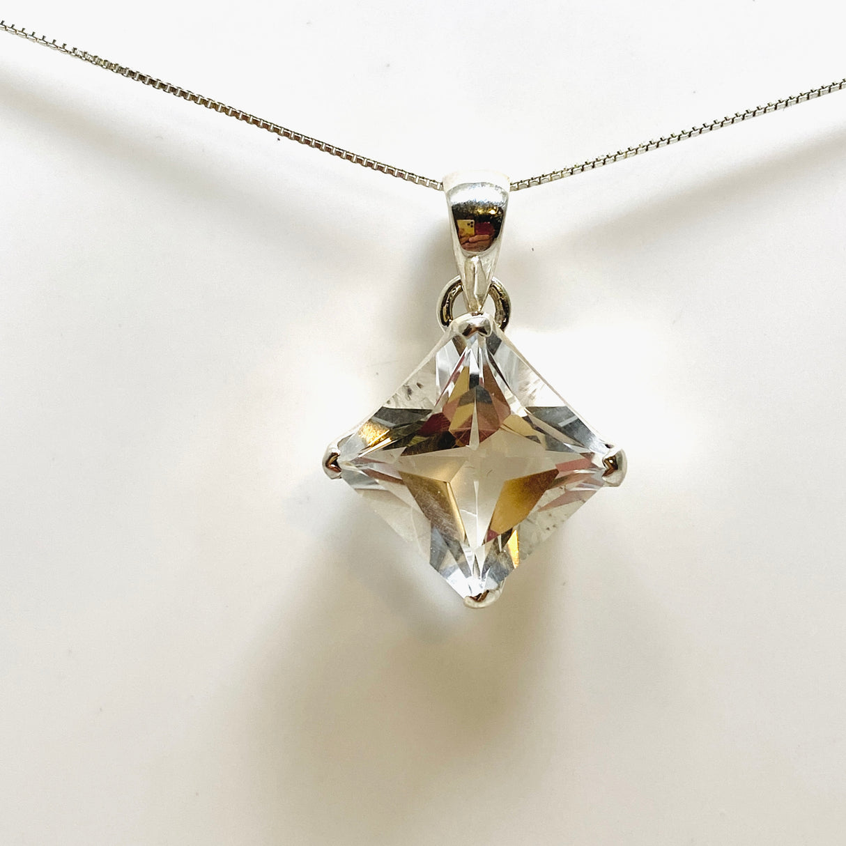 Clear Quartz Square Faceted Pendant PPGJ913