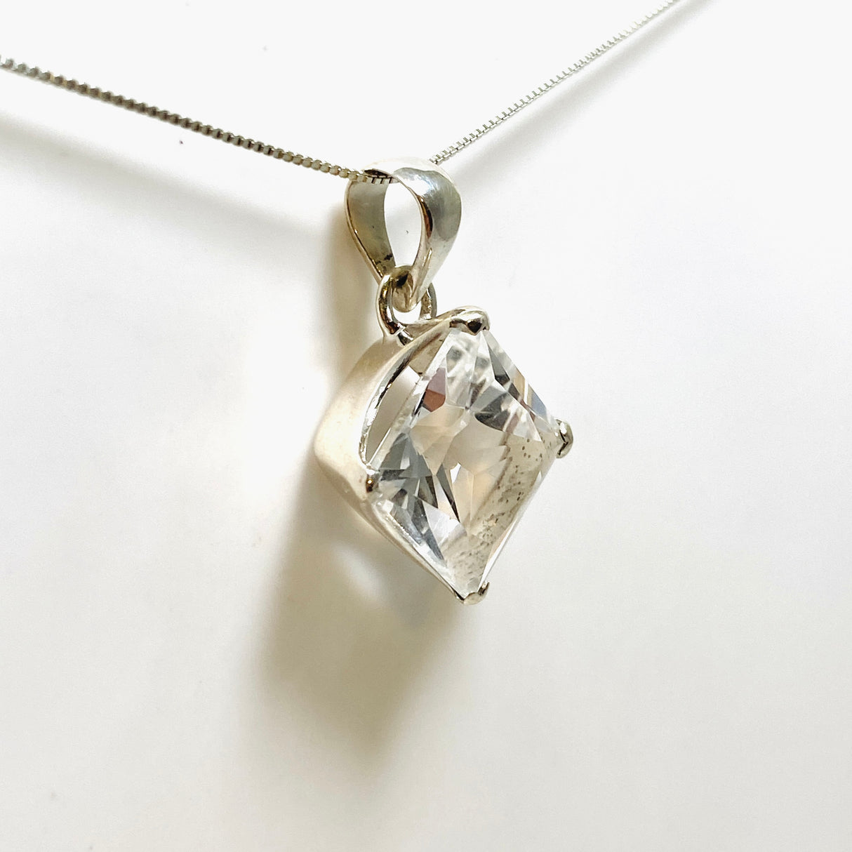 Clear Quartz Square Faceted Pendant PPGJ913