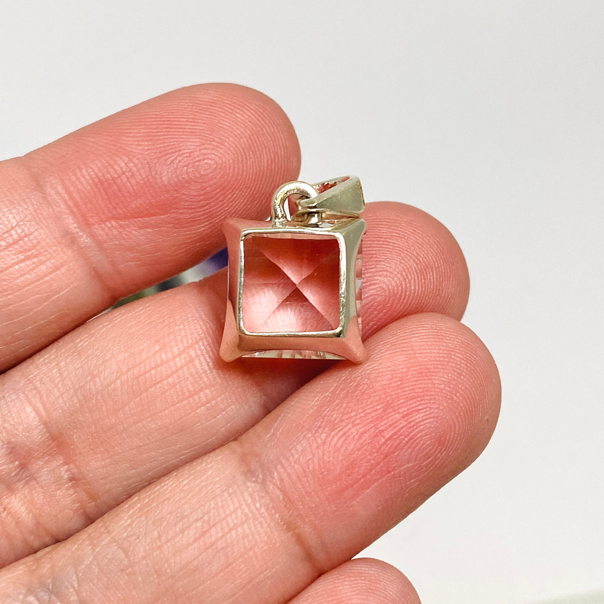 Clear Quartz Square Faceted Pendant PPGJ914