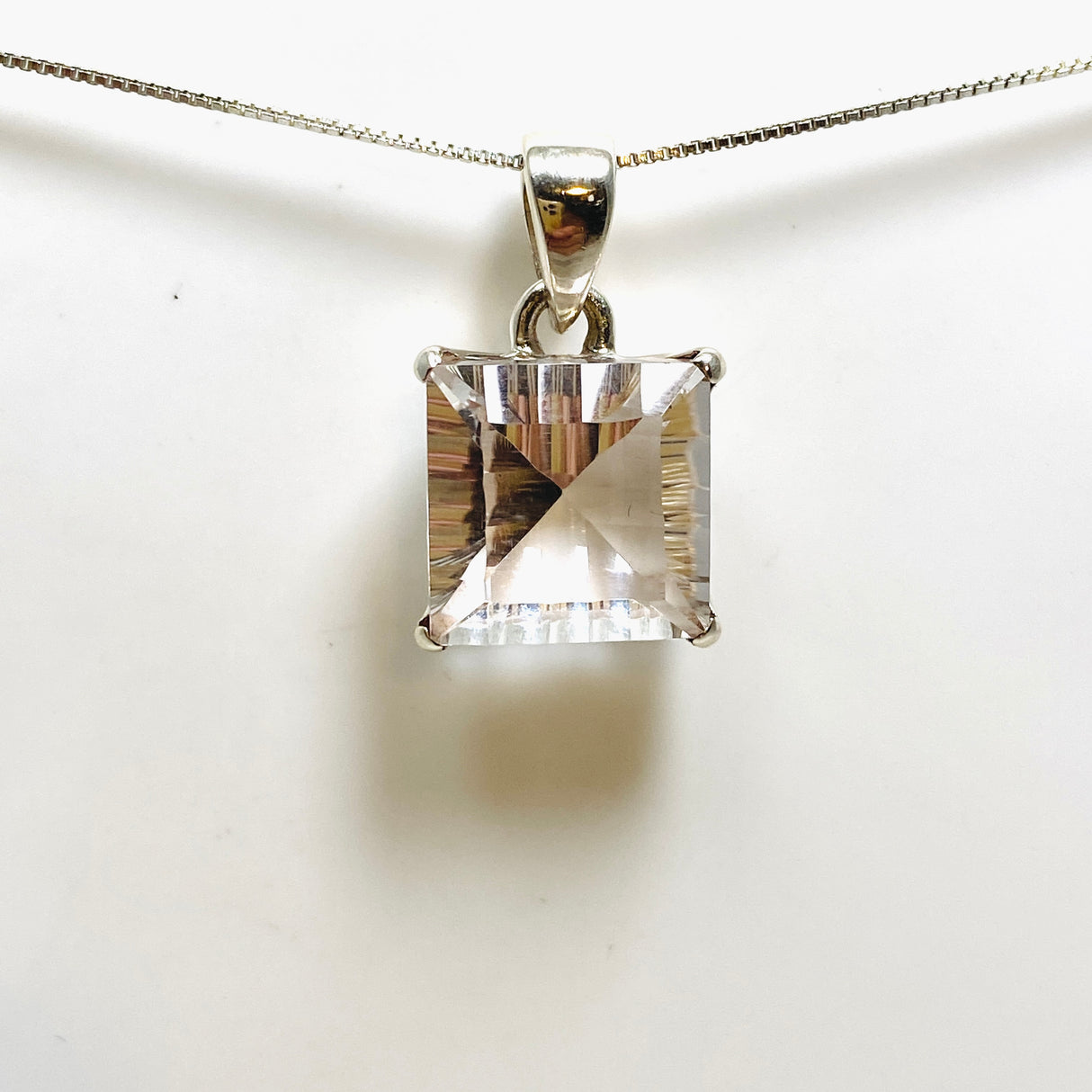 Clear Quartz Square Faceted Pendant PPGJ914