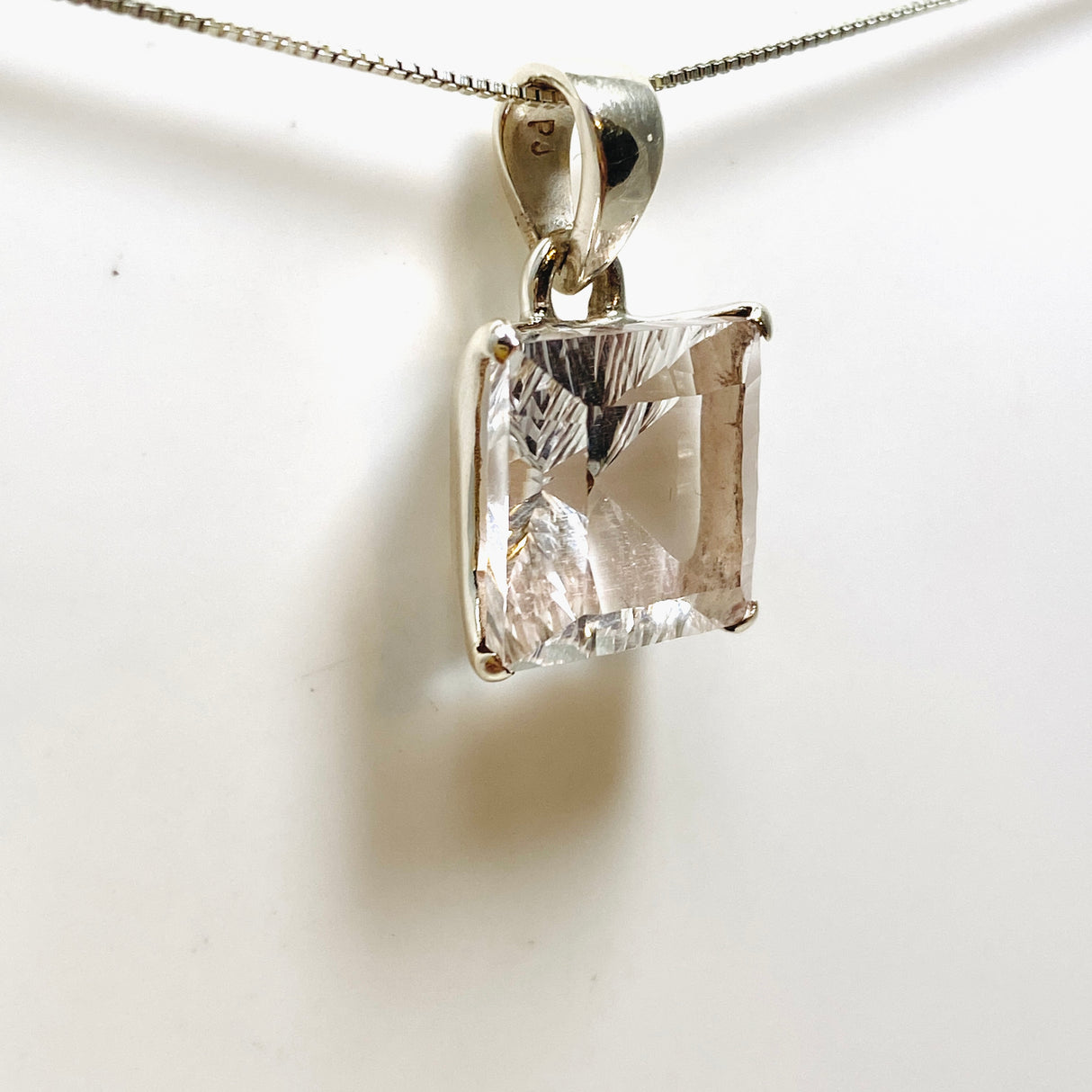 Clear Quartz Square Faceted Pendant PPGJ914