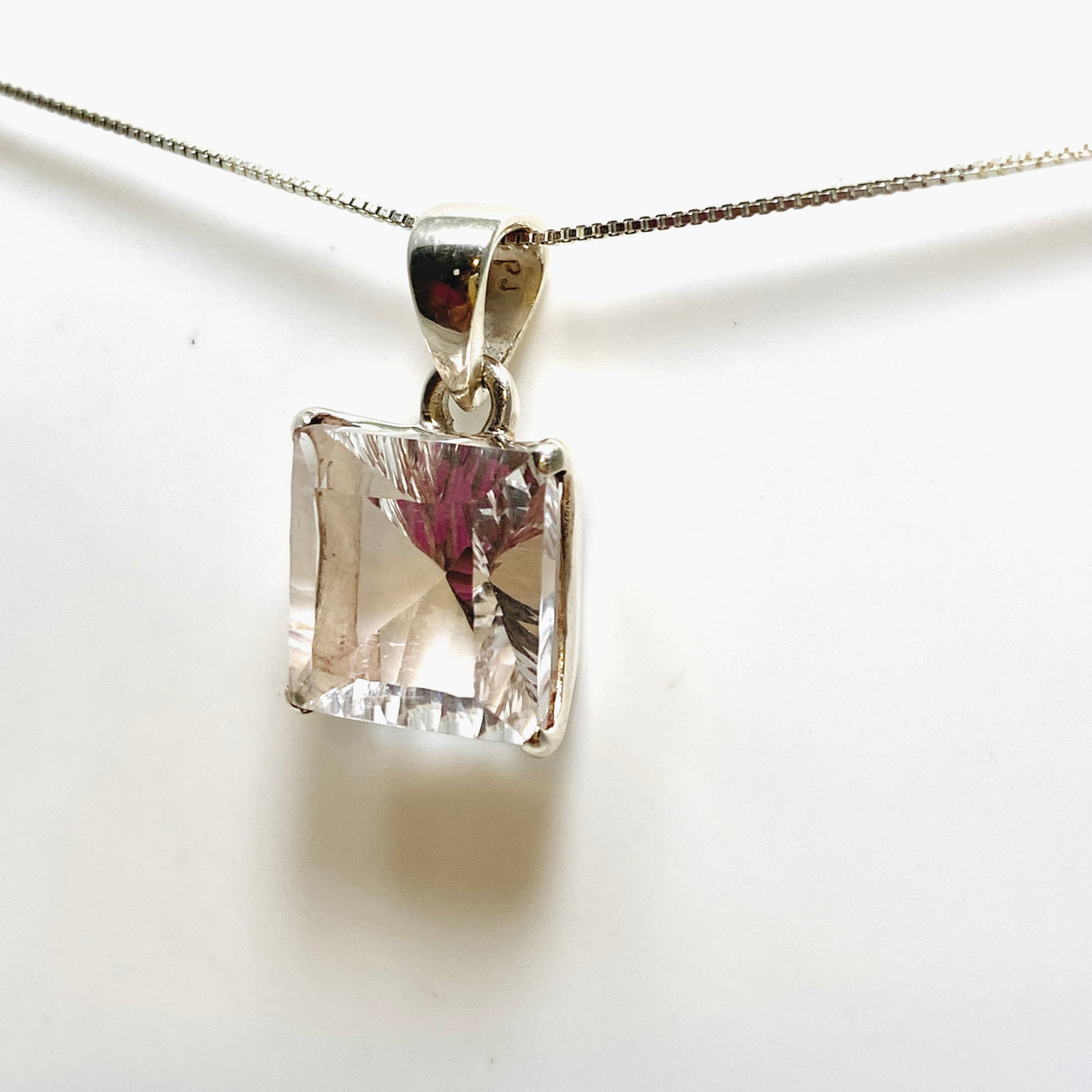 Clear Quartz Square Faceted Pendant PPGJ914