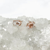 Clear Quartz Stud Earrings in Rose Gold SSGJ64